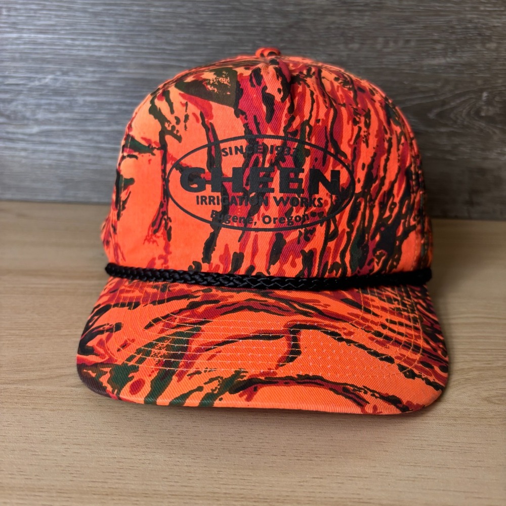 Gheen Irrigation Works Hat Snapback Trucker Camo Camouflage Eugene Oregon